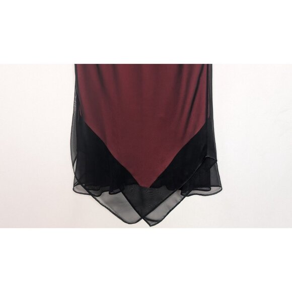 90s Dorothy Perkins 10 Fairy Goth Midi Slip Dress Asymmetrical Layered Chiffon - Picture 5 of 11